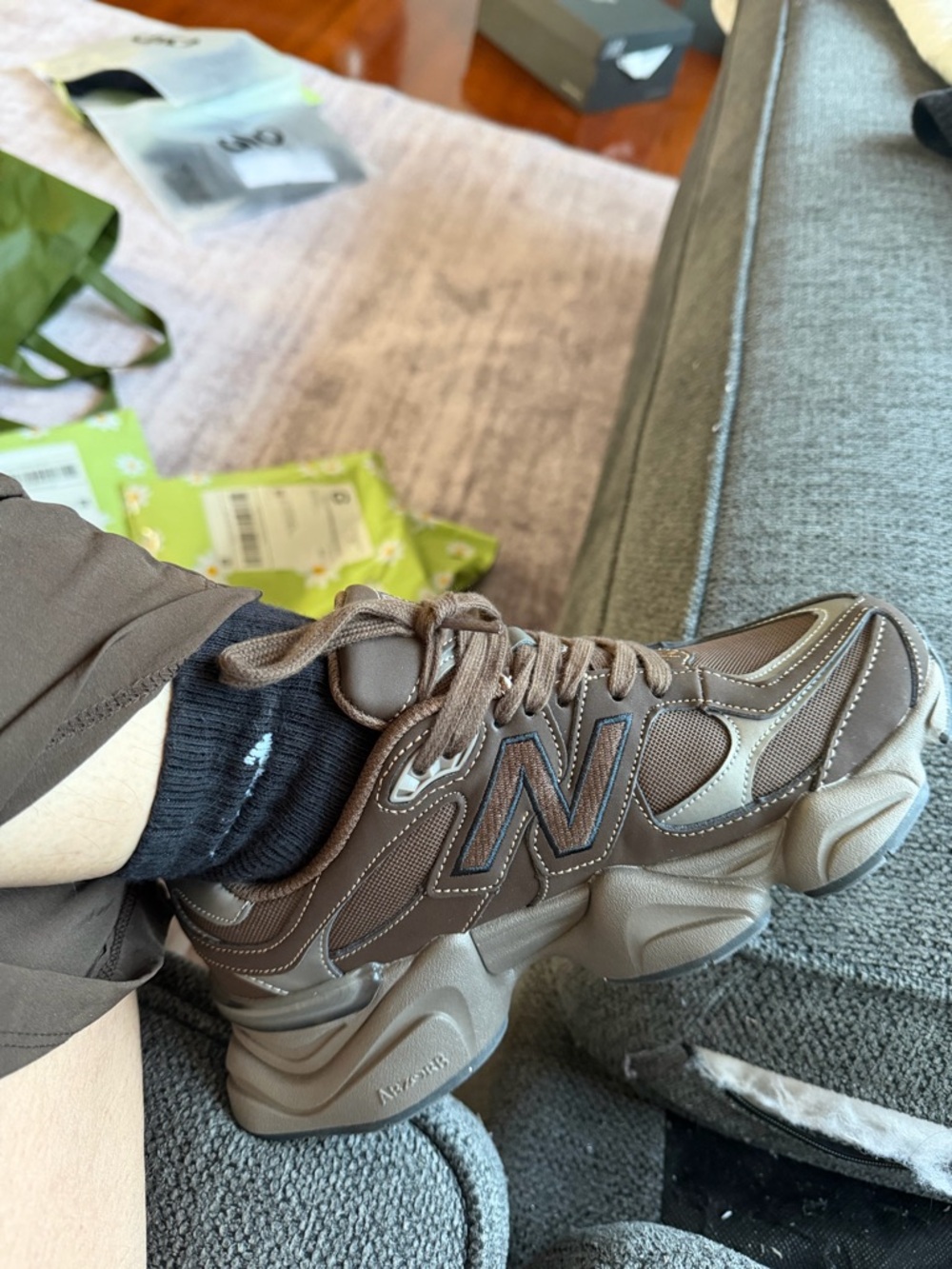 New Balance Brown and Taupe Chunky Trainer